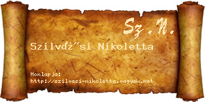 Szilvási Nikoletta névjegykártya