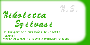 nikoletta szilvasi business card