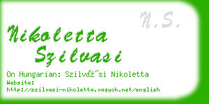 nikoletta szilvasi business card